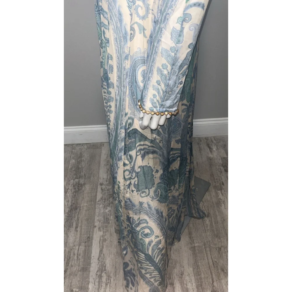 Zimmermann Illuminate Turquoise Paisley Long Sleeve Maxi Dress Size 8 (2) - Picture 8 of 16